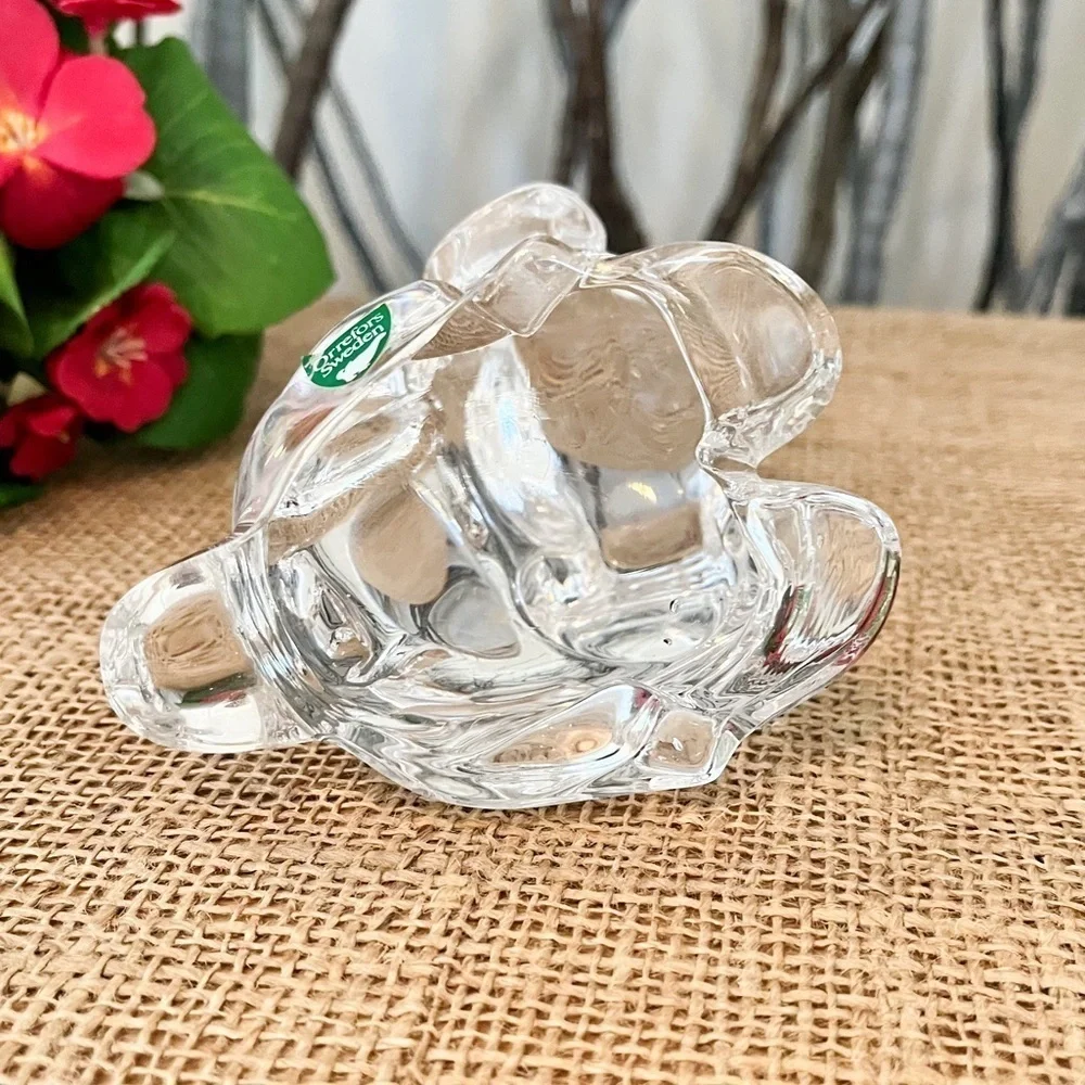 Vintage Orrefors Sweden Crystal Puppy Dog